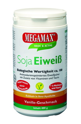 Megamax B.V. MEGAMAX Soja Eiweiß Vanille Pulver 400 g 03246405