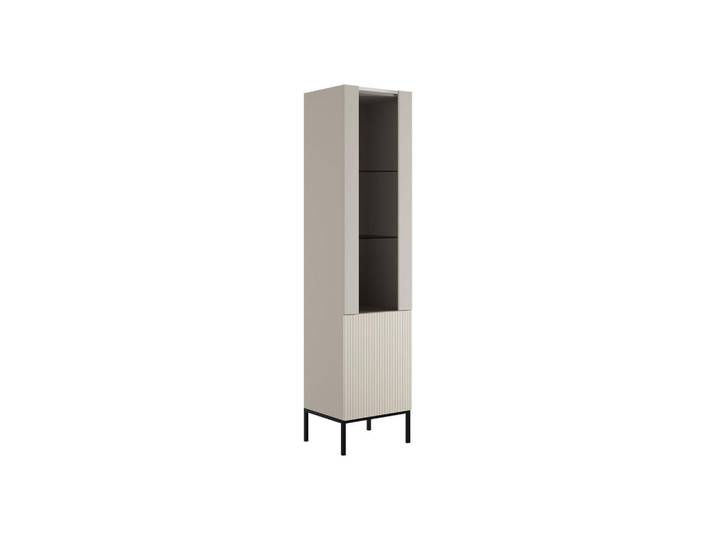 Mirjan24 Vitrine Como, Kaschmir, Metall, Rechteckig, 50x190x42 cm, Esszimmer, Vitrinen, Vitrinenschränke