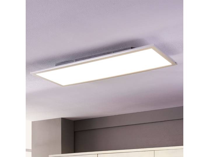 Lindby LED-Panel Livel, 4000K, 80 cm x 30 cm, silber, Metall - Küche - Modern - Kunststoff - Eckig