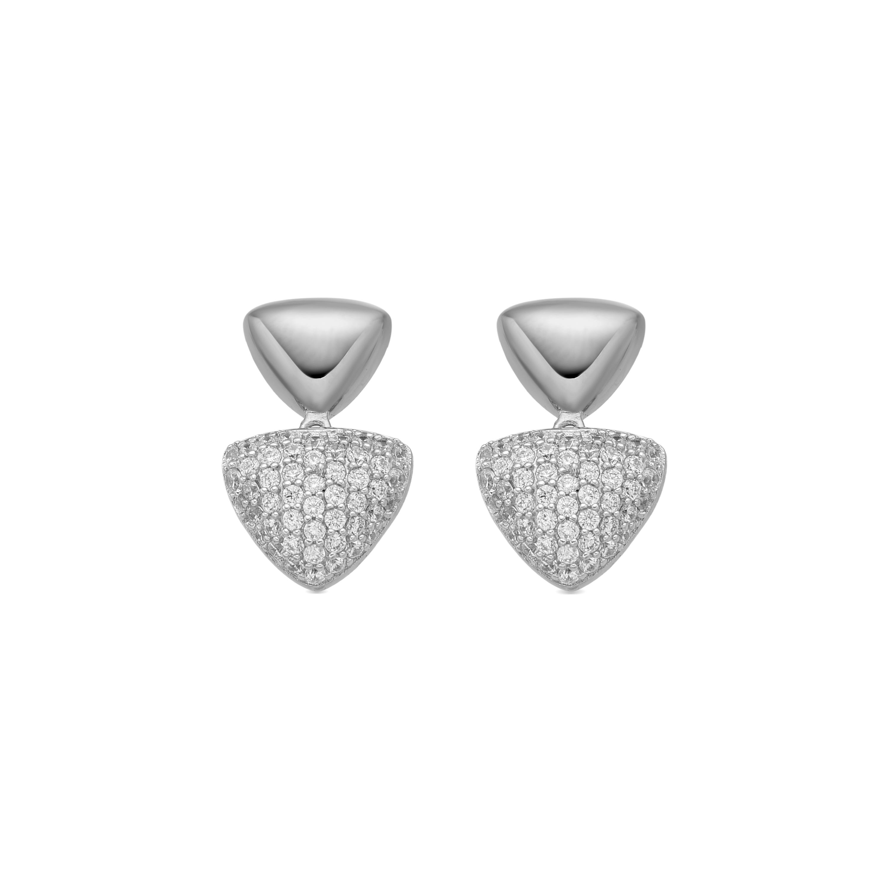 Luxenter Ohrringe aus 925er Sterlingsilber mit funkelnden Zirkonia-Steinen, rhodiniert – Haju