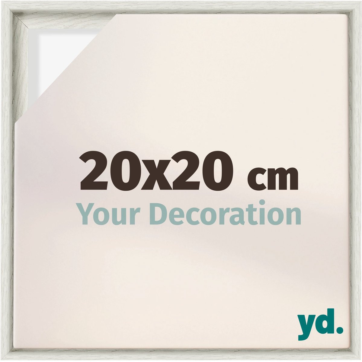 yd MDF Lyon Baklijst voor Canvasdoek White Wash 20x20 cm
