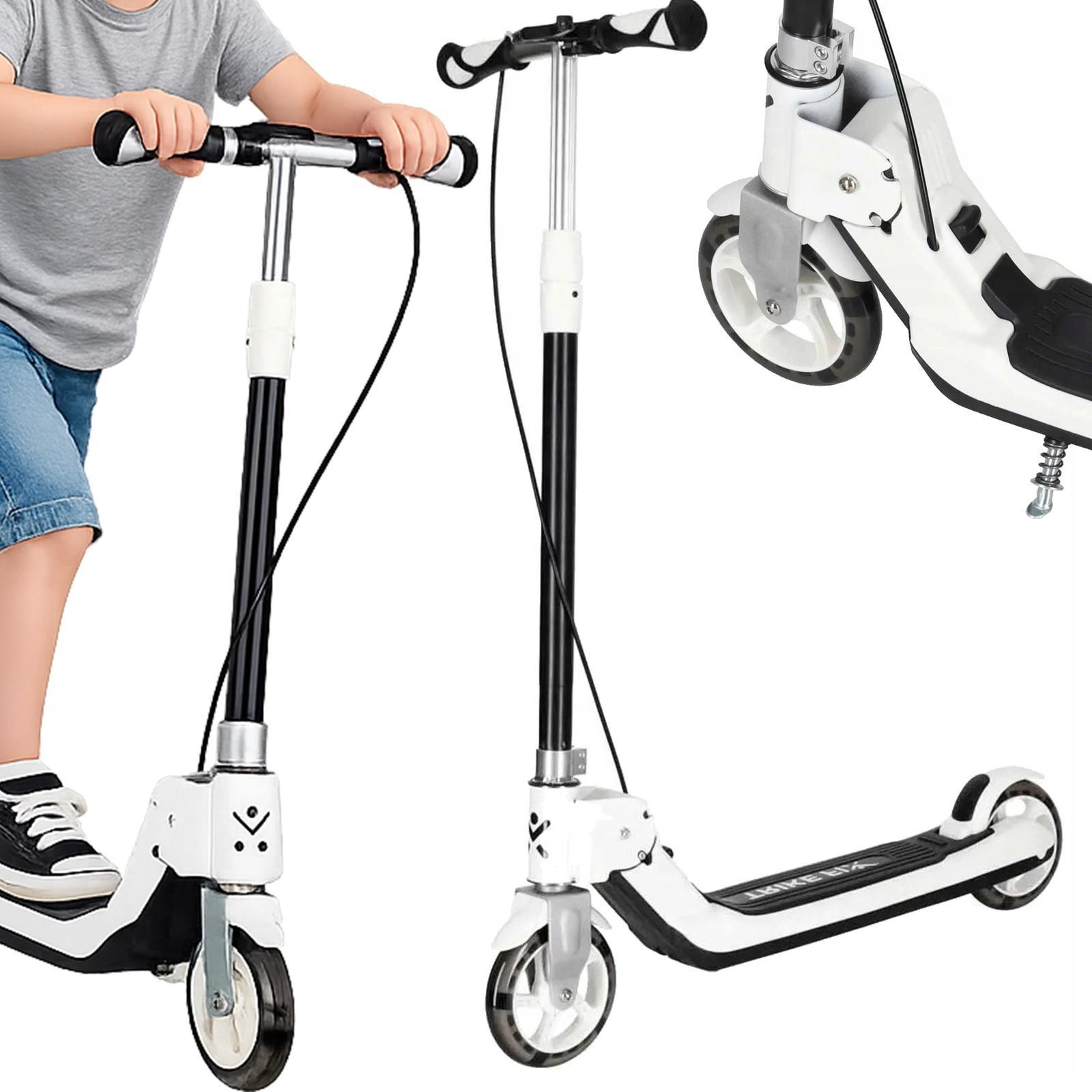 Trike FIX Opvouwbare kinderloopfiets met LED-verlichting, wit/zwart