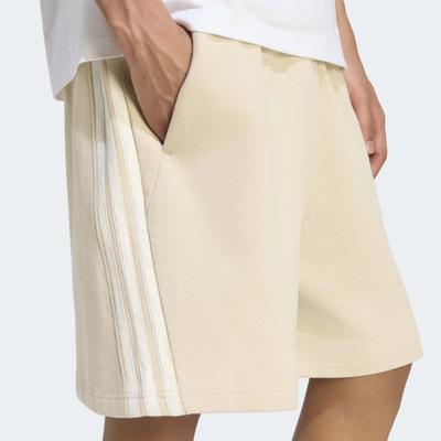 Shorts ADIDAS SPORTSWEAR "ADIDAS KIT 3-STREIFEN", Herren, Gr. L, L-Gr, crystal linen, sanftes weiß, innenbeinlänge ca. 23 cm, Obermaterial: 100% Baumwolle, Hosen Shorts, KIT Shorts, schwere Premium-Qualität, robuste Stoffstruktur