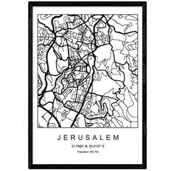POSTER Jerusalem Skandinavischen Stil A4 Rahmenlos