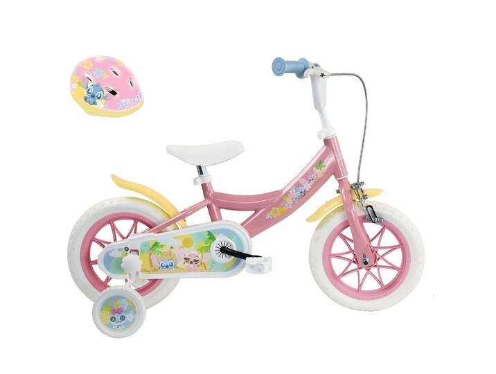 Vélo enfant 12'' avec stabilisateurs Stitch + casque DISNEY