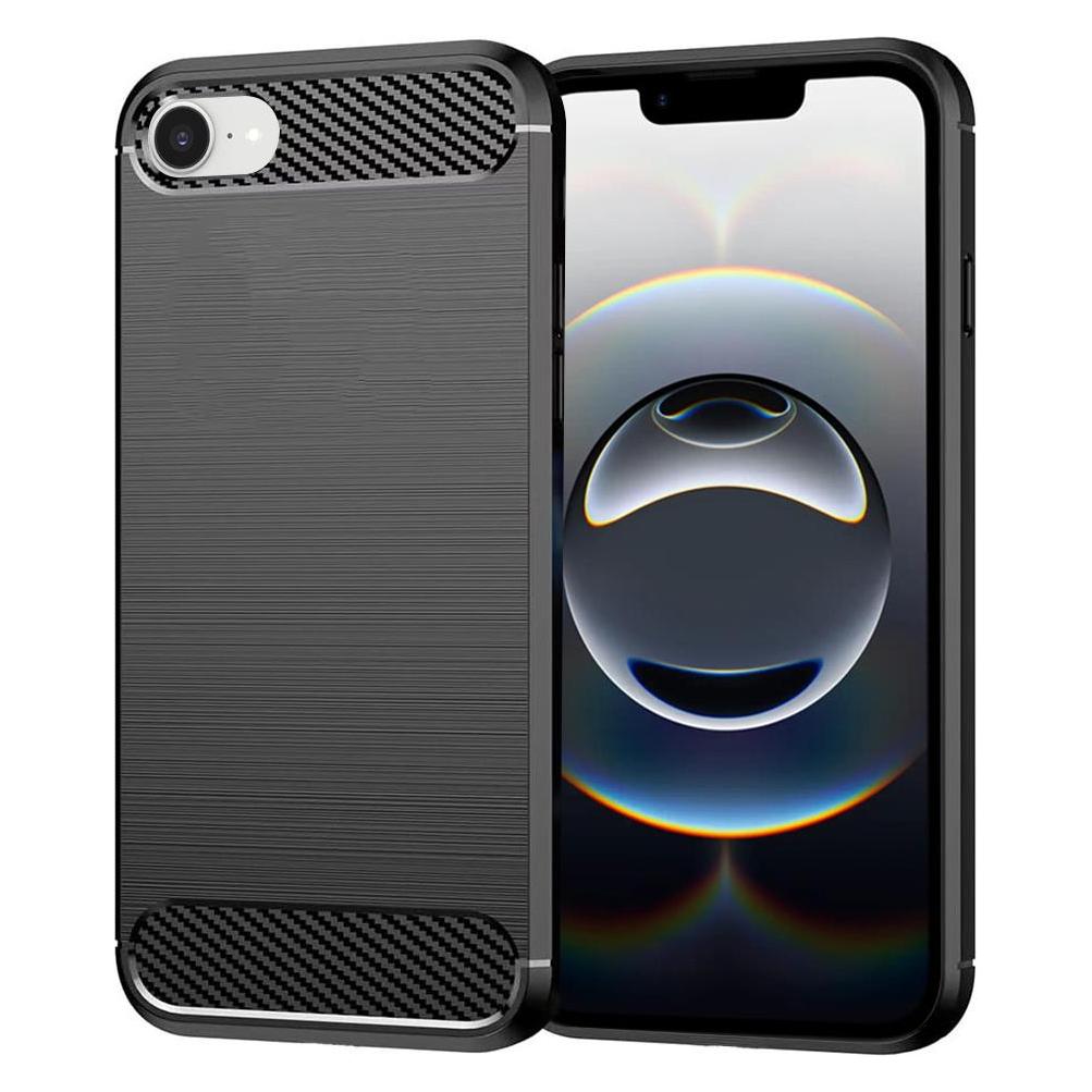 Techsuit - Carbon Silicone - iPhone 16e - Black (Apple iPhone 16e, Apple iPhone 17e) (56350608)