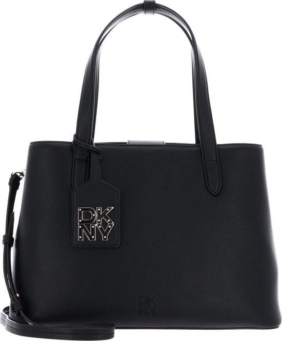 Dkny Shopper Tasche - Leder, 24x34x16 cm, 0,8 kg, doppelte Griffe, 2 Fächer, Schwarz/Gold