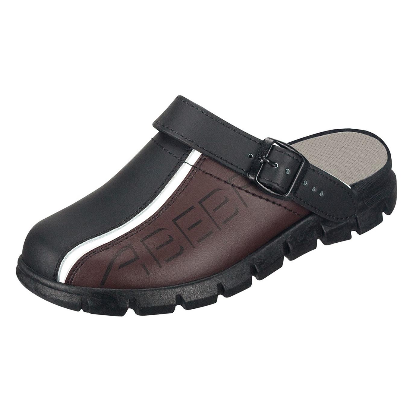 Abeba Clog Berufsschuhe Dynamic OB mit Aufdruck schwarz/braun 41 (OB, 41) (7315-41)