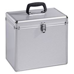 hama 00181435 LP-Koffer 50, Alu-Look, Silber