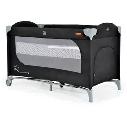 Cangaroo Reisebett Skyglow 2 Ebenen Räder Matratze Seiteneingang Tasche Bremsen schwarz