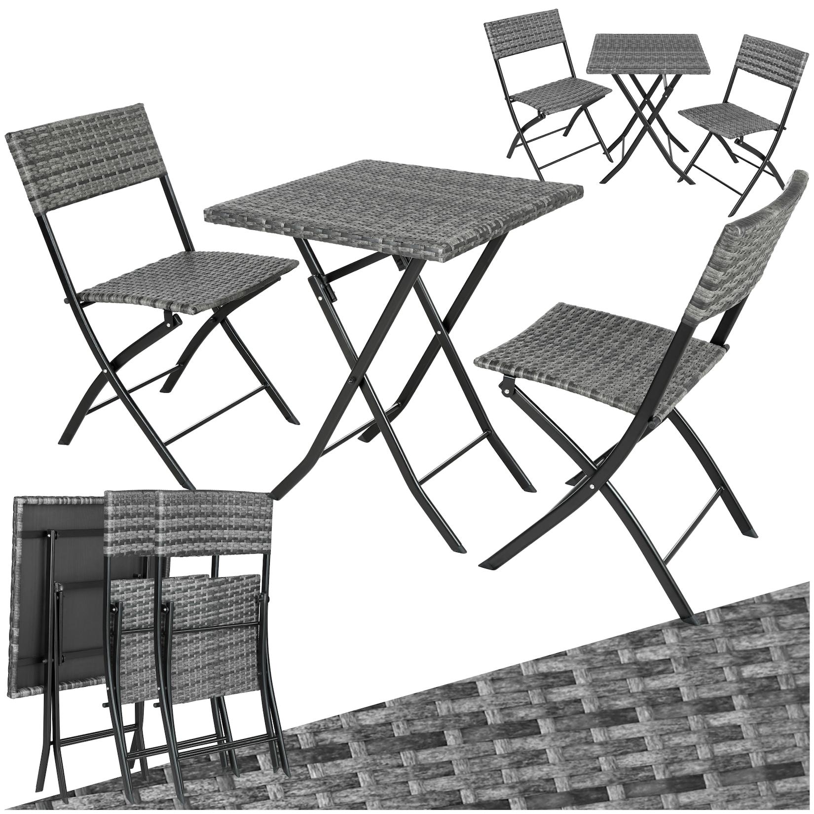 tectake® Rattanset, für 2 Personen, UV-beständig, geringes Gewicht