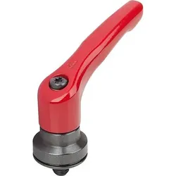 KLEMMHEBEL MIT SPANNKRAFTVERSTÄRKER GR.2 M08X40, ZINK ROT RAL3003 KUNSTSTOFFBESCHICHTET, KOMP:STAHL