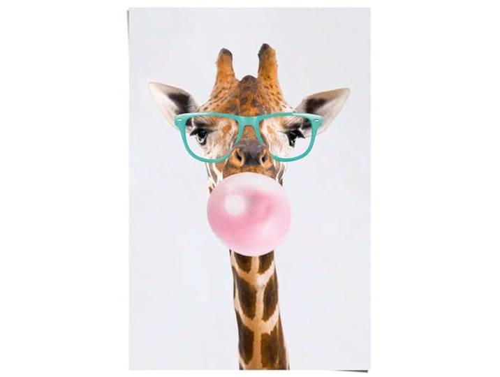 REINDERS Poster, Funky Giraffe, Kinderzimmer, Poster, Wanddeko, Room Decor, Bilderdruckpapier, Braun, 91,5 x 61