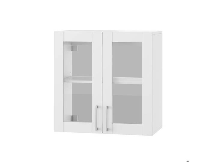 Armoire Murale Armoire Suspendue avec 2 Portes en Verre pour Cuisine Meuble Haut Cuisine avec Étagère réglable 60x31.5x60cm