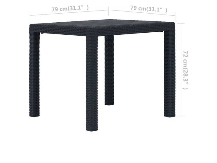 Remise 2026®Table d'Extérieur 2 ou 4 personnes Anthracite - Table de jardin - Anthracite - 79x79x72cm Plastique Aspect de rotin 4
