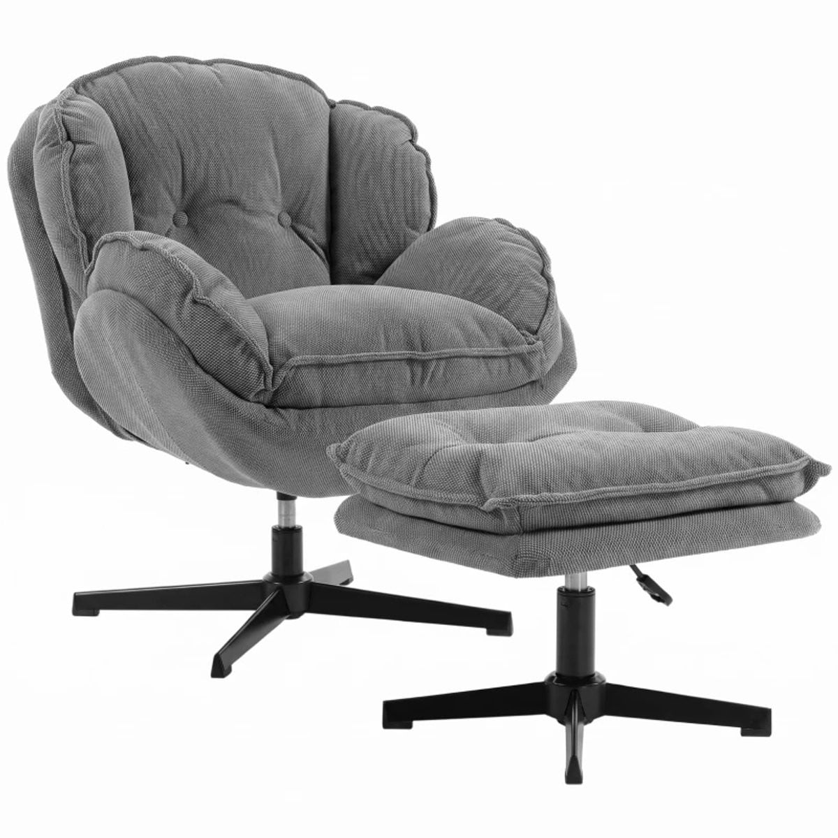 Moderne grijze fluwelen relaxfauteuil voor volwassenen
