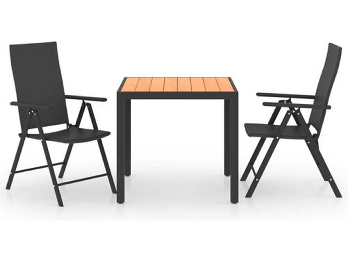 vidaXL - 3-delige - Tuinset - zwart - en - bruin
