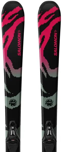 Junior Skis Salomon Qst M + C5 GW (140cm - Black)  - Black;Pink