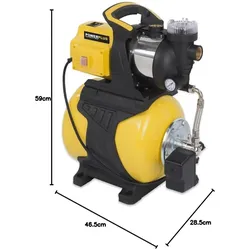 Powerplus, Wasserpumpe, Druckpumpe 1000W 19L - Edelstahlring - Wohnung (Hauswasserpumpe)