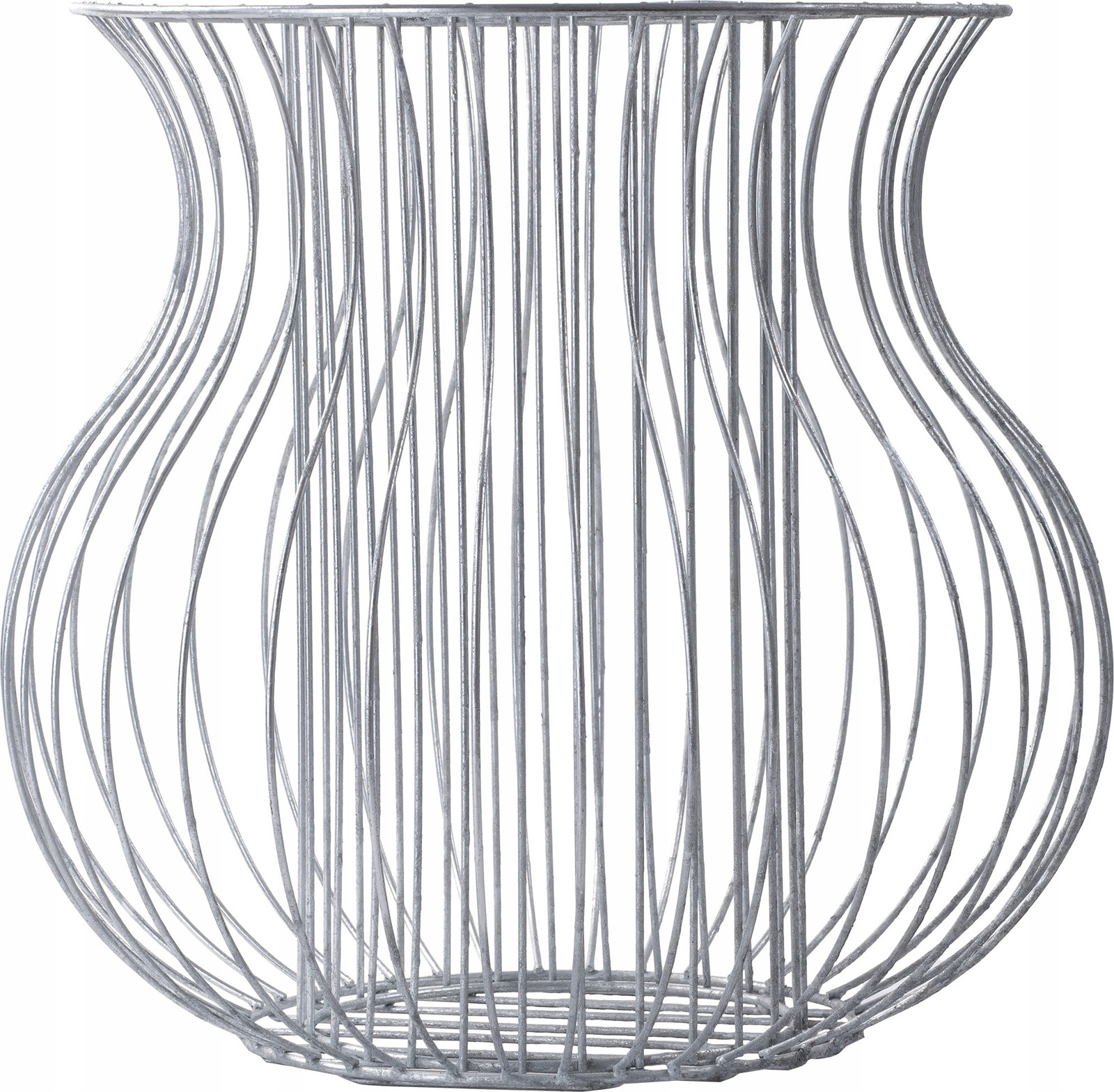 KADAX Avene Gabionenmand van verzinkt staal, ronde plantenmand, zilver, Diameter: 21 cm