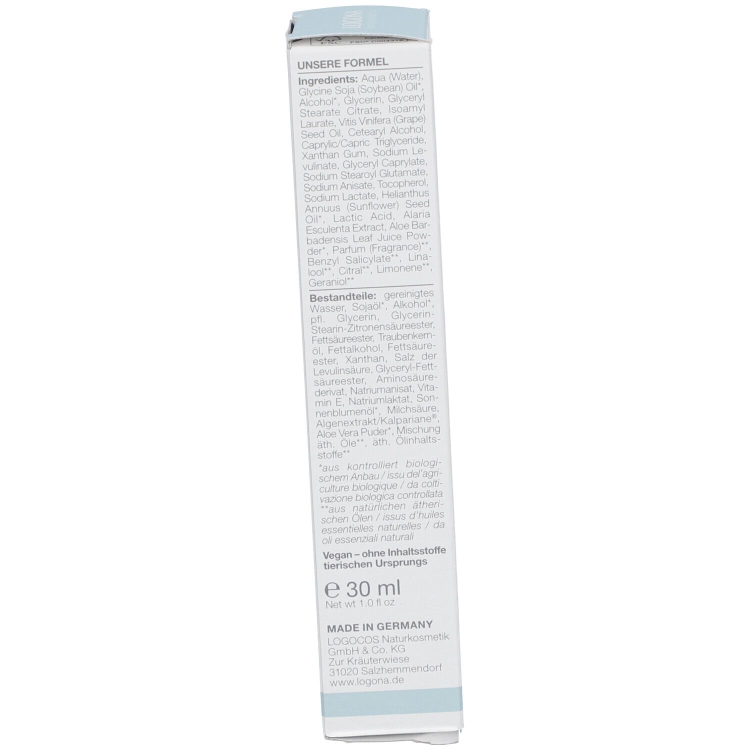 Classic Feuchtigkeitsspendende Tagescreme Bio-Aloe Vera 30 ml Creme