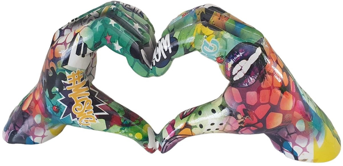 Decoratieve figuur in graffiti-stijl met hartje voor Valentijnsdag