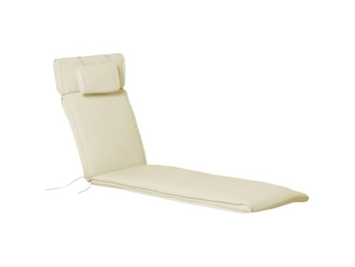 Outsunny Liegenauflage mit Kopfkissen 198 x 53 x 5 cm Cremeweiß NUR Kissen Liegenpolster für Gartenliege, Abnehmbarer Bezug, Polyester + Baumwollfaser