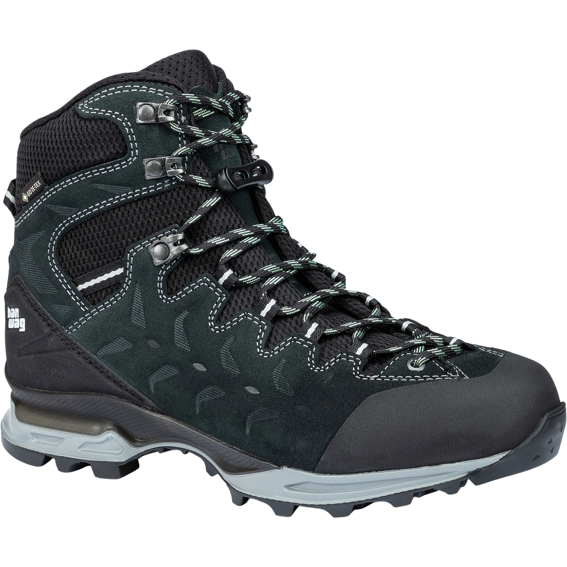Hanwag Makra Trek GTX Damen Wanderschuhe gruen Größe 39.5 Camping Wasserdicht GORE-TEX