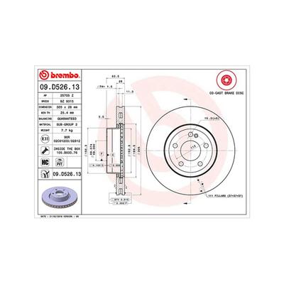 MAGNETI MARELLI Bremsscheibe Disco freno co-cast 360406133304 innenbelüftet-Belüftung mit tropfenförmigen Flügeln 305mm 28mm für Mercedes