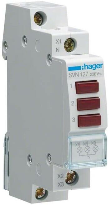Hager Signal lumineux LED 3x rouge, 230VAC SVN127 (SVN127)