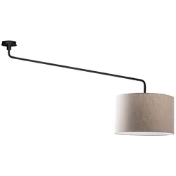 ROSSINI ILLUMINAZIONE Schwarze Deckenleuchte Vivien mit elfenbeinfarbenem Lampenschirm 48 cm – E27-Deckenleuchte, Klasse I, IP20, lackierte Metallstruktur – Rossini-Gruppe