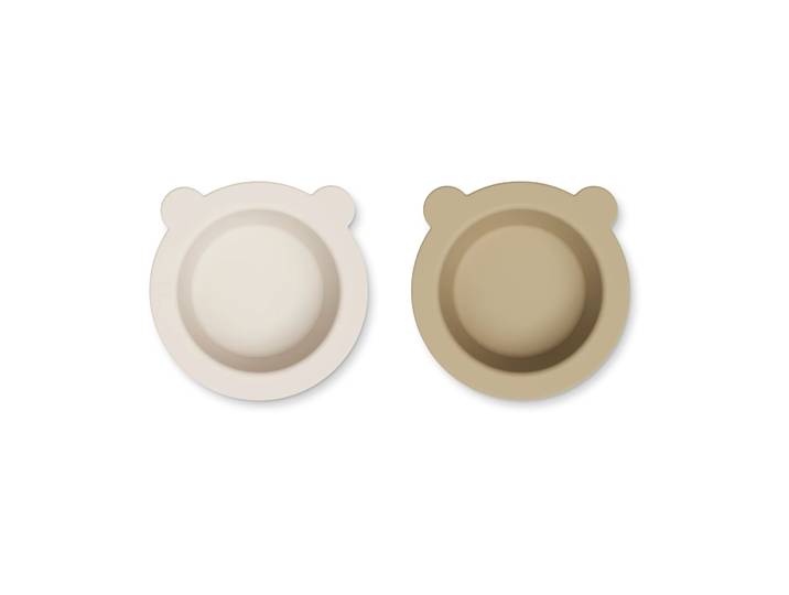 Liewood Bol avec ventouse Peony Ø16 cm lot de 2 Sandy-Oat