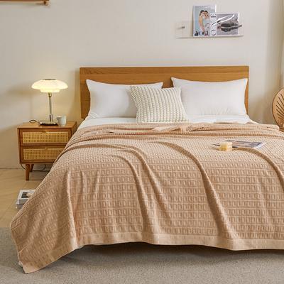 Shop Station Retro Cotton Towel Blanket Breathable Summer Blanket & Terry Bedspread For Beds And Sofas khaki 59.1 78.7 In