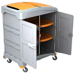 ComfortSplast Hotelwagen I - 4 mit 4 Wannen, Gehäuse mit Deckel