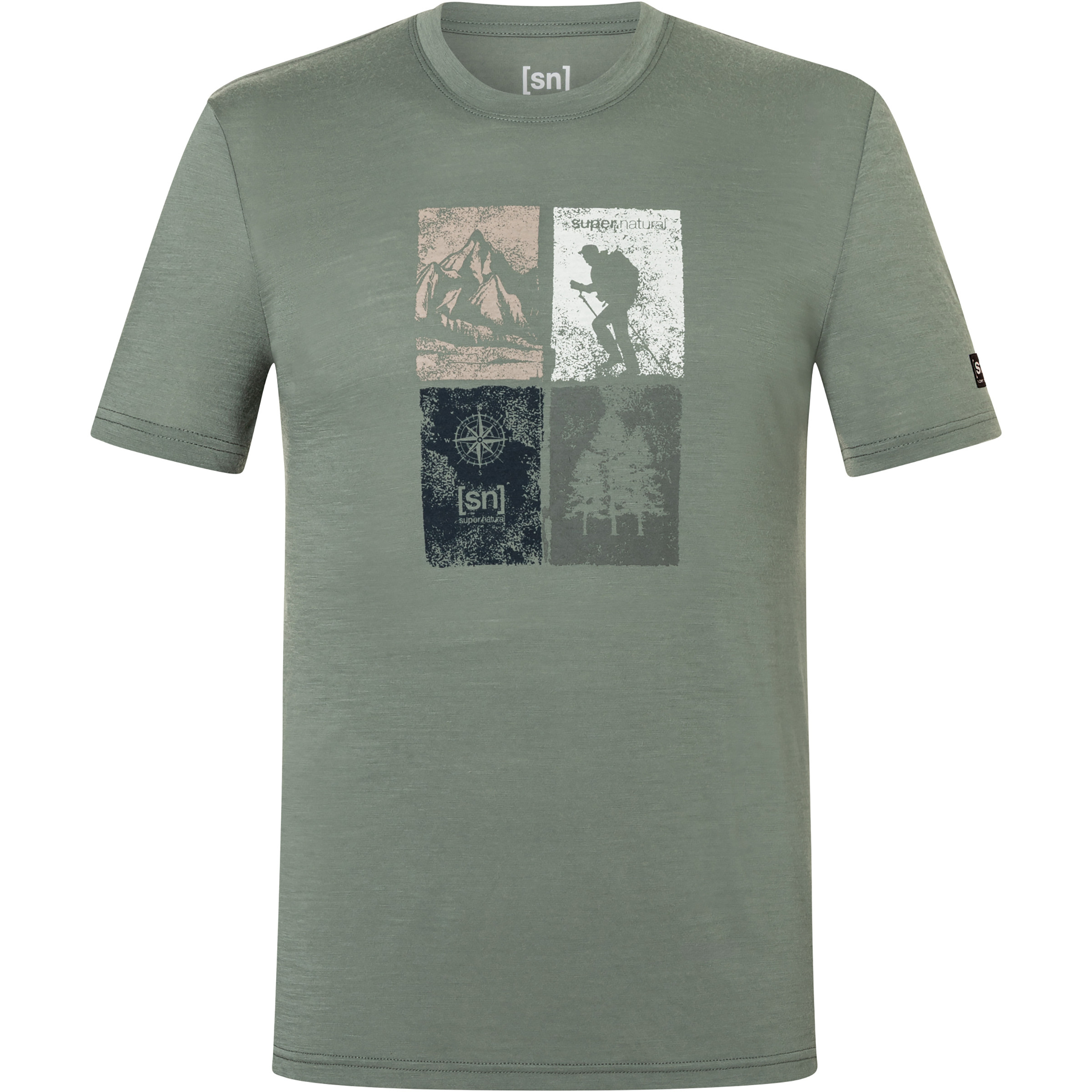 Super.Natural Go Hiking Herren T-Shirts oliv Größe M Trekking Hautfreundlich Merinowolle