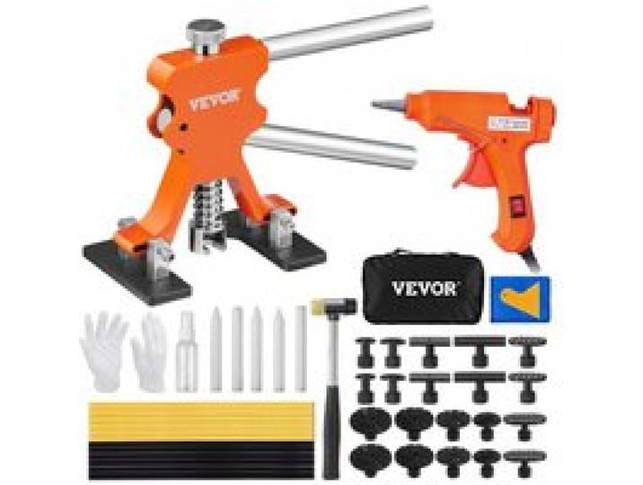 VEVOR Outils de Débosselage sans Peinture 46PCs Kit Débosselage Carrosserie Réparable 0,5-13,5 cm avec Extracteur Doré Pistolet à Colle Languette Bâton de Colle Réparation de Carrosserie sans Dommage