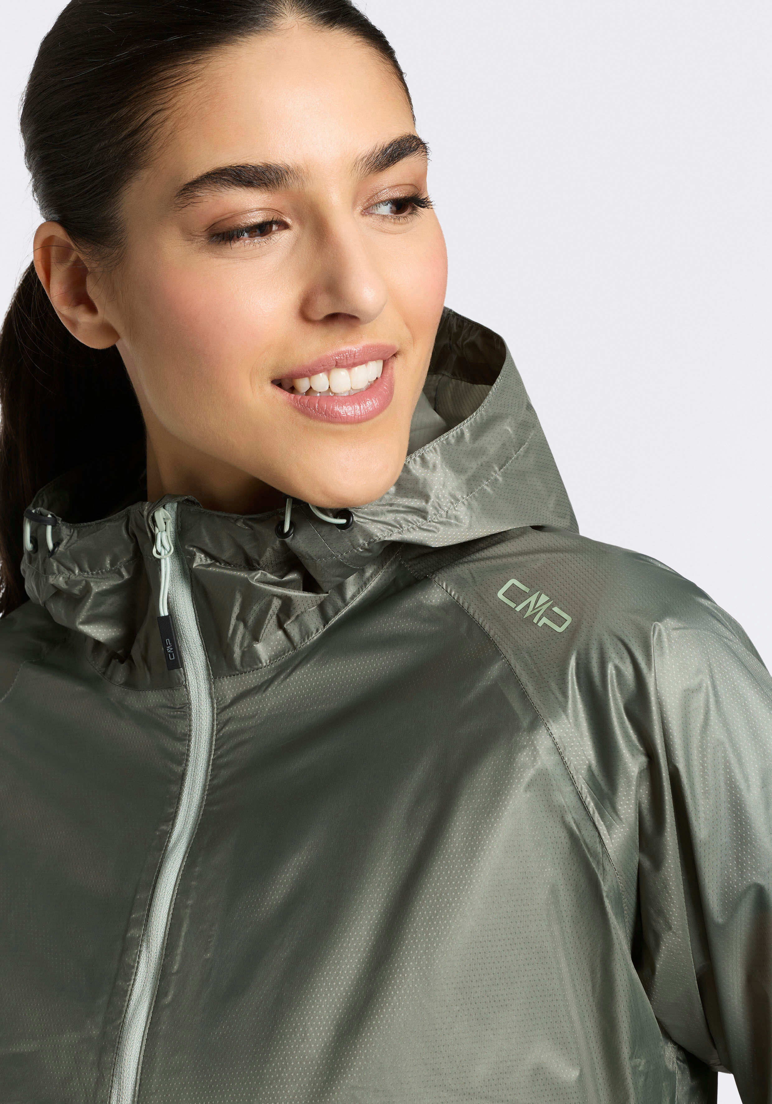 Regenjacke CMP, Damen, Gr. 48, grün (avocado), Obermaterial: 100% Polyamid, Jacken Regenjacke, Regenjacke mit versiegelten Nähten avocado 48