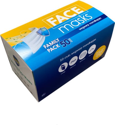 Northio Wegwerp gezichtsmaskers - 50 stuks