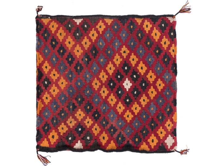 Kelim Afghan Kissenbezug Teppich 60x60 Handgewebt Orientteppich Quadratisch Wolle