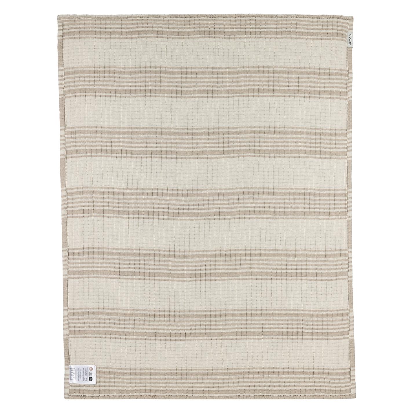 Meyco Jacquard Hydrophil Streifen Sand Krippendecke (100 x 75 cm) (8357153-4054703004311)