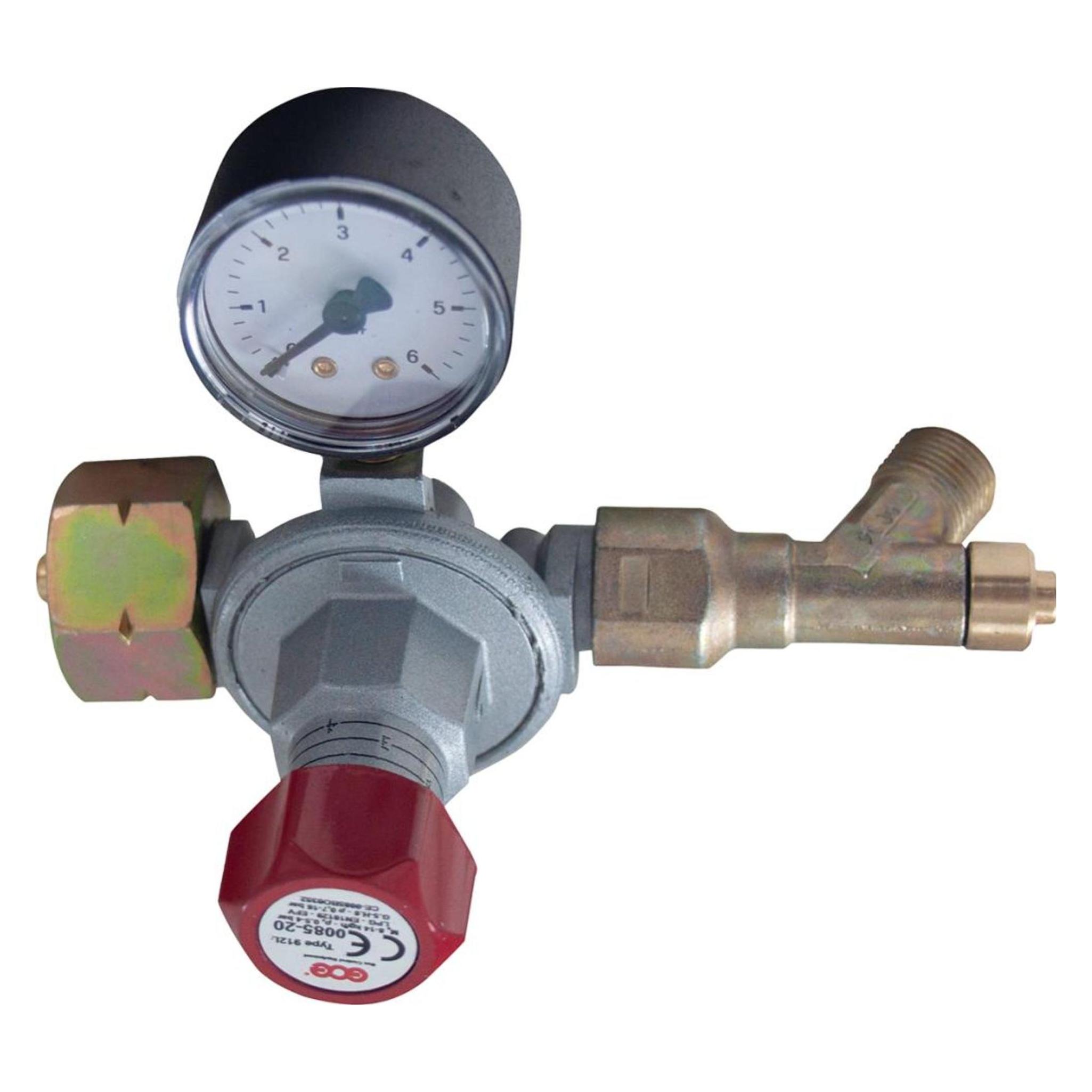 Magni Regler für Propanflaschen 5/11/33kg mit Manometer Gasdruck 0,5-4bar GCE (8592346709027)