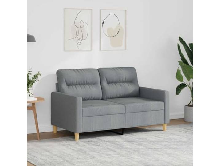 HEFZGDB 2-Sitzer Sofa Hellgrau 120 cm Stoff Polstermöbel mit strapazierfähigem Bezug, robustem Metallgestell und komfortabler Polsterung für Wohnzimmer Sitzgruppe