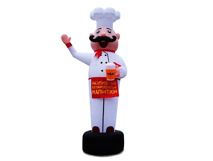 Mascotte Gonflable Personnalisée pour Décoration Publicitaire Extérieure, Magasin de Bière, Restaurant, Chef Cuisinier, Ballon, Air Sky Dancer avec Souffleur
