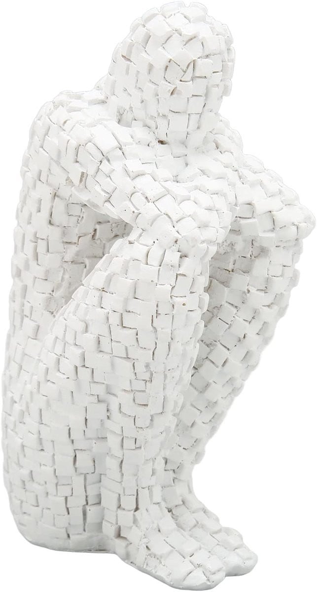 Mozaïek Denker Sculptuur Boekensteun - Wit