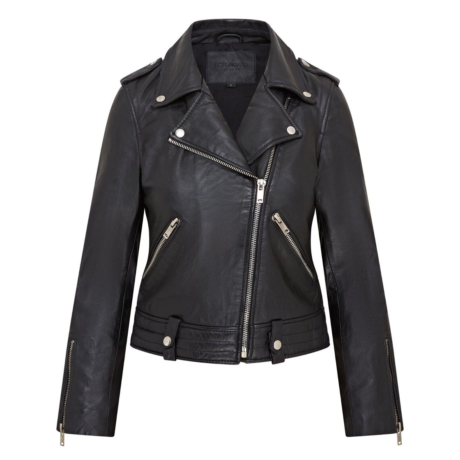 Schwarze Brando-Lederjacke f�r Damen � Chennai