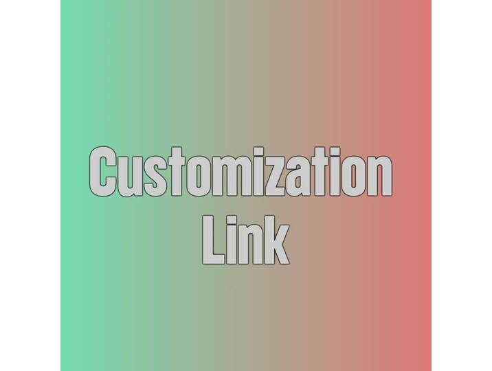 Lien de paiement de personnalisation, tailles personnalisées, couleurs