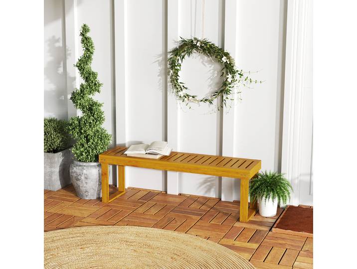 Outsunny Banc de Jardin 2 Places Bois de Pin Naturel