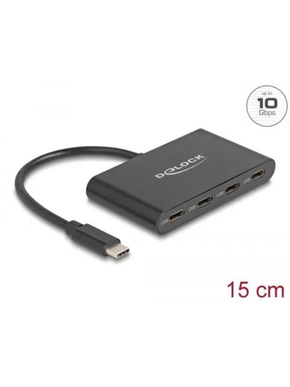 DeLOCK - Hub - 10 Gbps - 4 Ports USB-Hubs - 4 - Schwarz