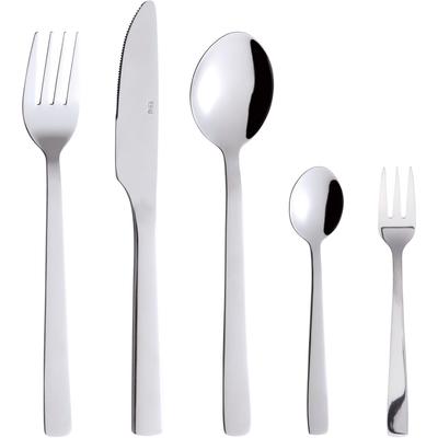 Besteck-Set AIDA RAW "RAW", grau (steel), 60 Stk., Edelstahl, Essbesteck-Sets, poliert