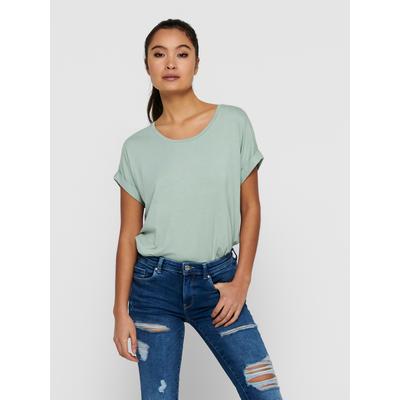 ONLY "ONLMOSTER – T-Shirt mit melierter Optik und elastischem Material" meliert, casual, lässig geschnitten, Viskosemischung, Rundhals